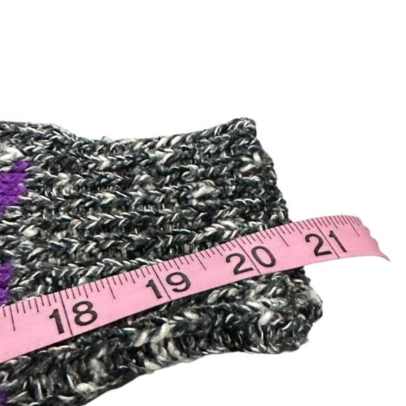 D. D. Sloane purple and gray heather chevron striped long sweater size large - Picture 4 of 11